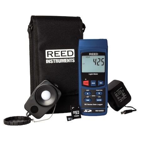 Reed Instruments REED Data Logging Light Meter with Power Adapter and SD Card R8100SD-KIT